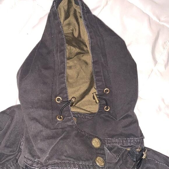 Wenven Black Hooded Jacket M Womens Casual Outerwear 100% Cotton - Picture 2 of 12